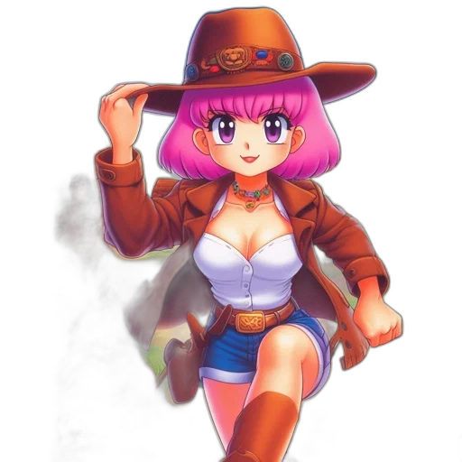 hat, jacket, staff, weapon transparent PNG cut-out