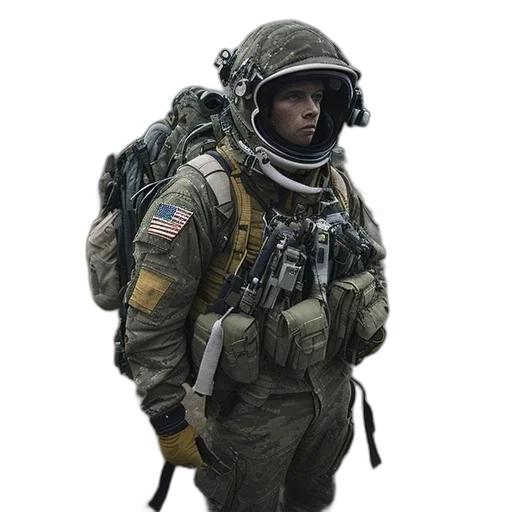 jacket, staff, face, weapon transparent PNG cut-out