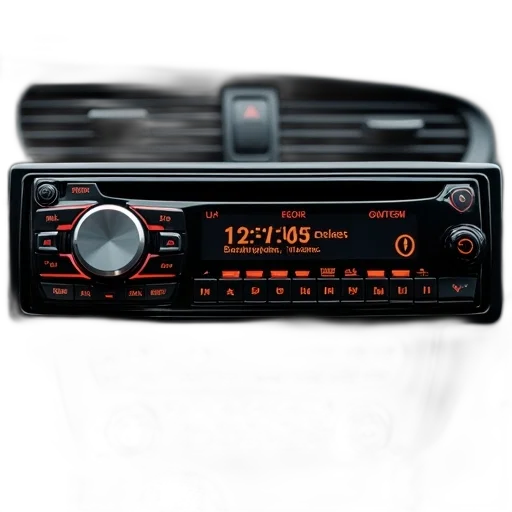 car, black, modern, stereo transparent PNG cut-out
