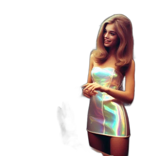 dress, hair, robot, vaporwave transparent PNG cut-out