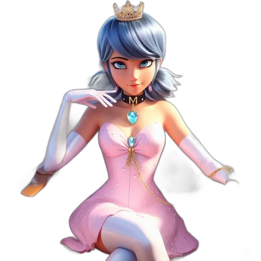dress, crown, jewelry, staff transparent PNG cut-out