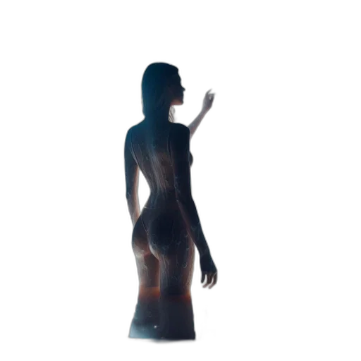 dress, robot, creature, staff transparent PNG cut-out