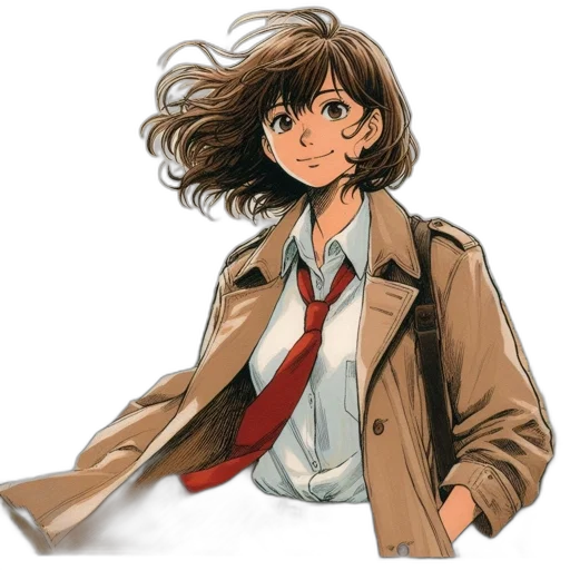 jacket, hair, dress, umbrella transparent PNG cut-out