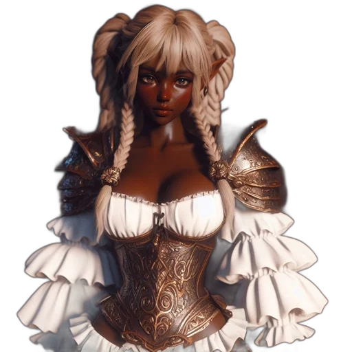 dress, fantasy art, concept art, 3d render transparent PNG cut-out