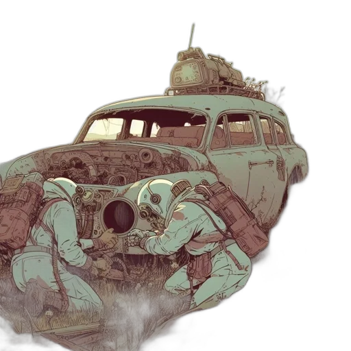 car, weapon, concept art, watercolor transparent PNG cut-out
