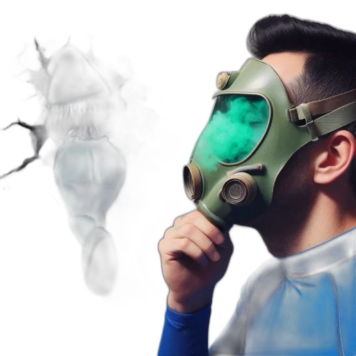 mask, jacket, concept art, photorealistic transparent PNG cut-out