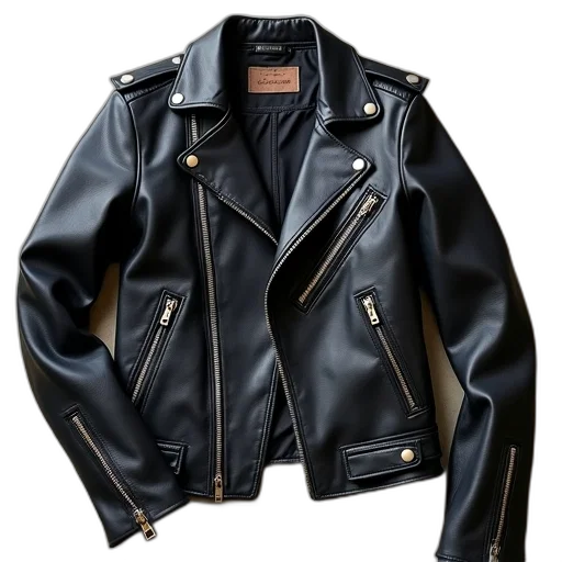 jacket, dark, black, leather transparent PNG cut-out
