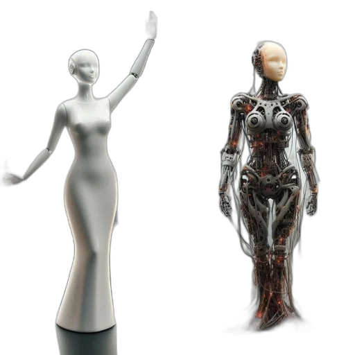 robot, concept art, 3d render, photorealistic transparent PNG cut-out