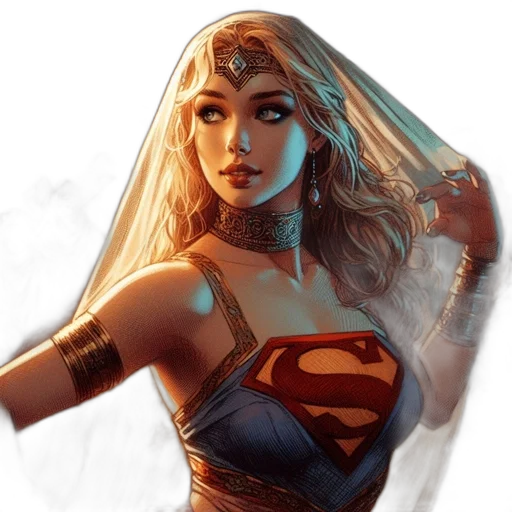 dress, face, jewelry, comic book art transparent PNG cut-out