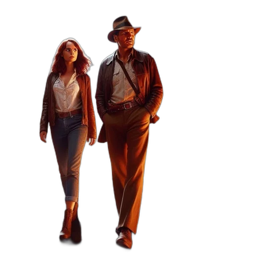 jacket, concept art, city street, two transparent PNG cut-out