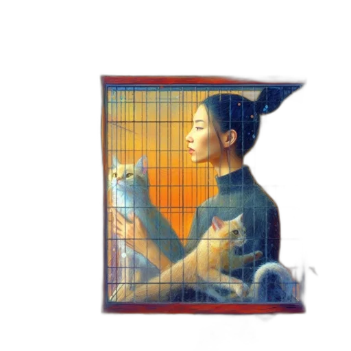 pixel art, vaporwave, concept art, photorealistic transparent PNG cut-out