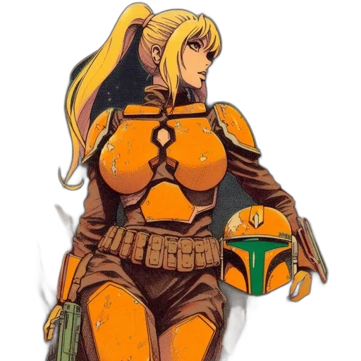 robot, weapon, mask, comic book art transparent PNG cut-out