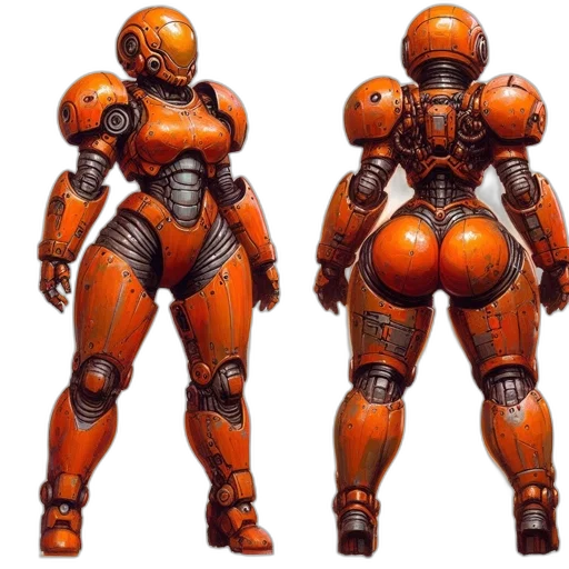 robot, concept art, 3d render, pixel art transparent PNG cut-out