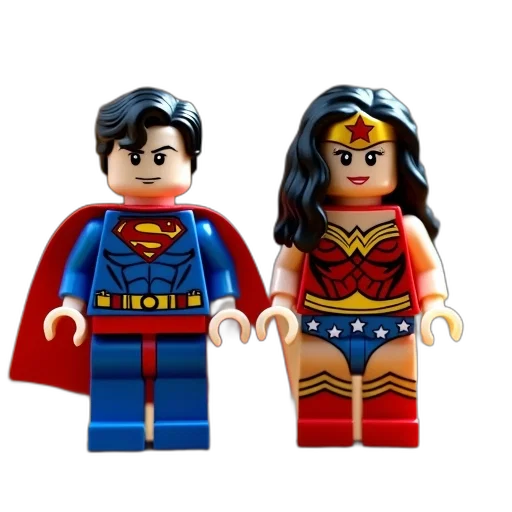 comic book art, 3d render, pair, lego transparent PNG cut-out