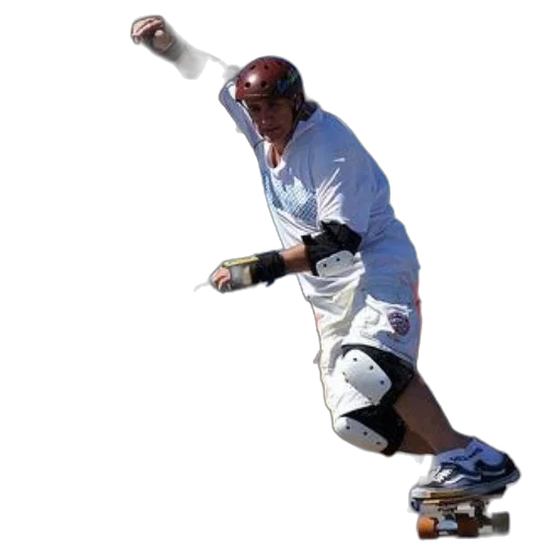 photorealistic, skateboarder, wearing, knee transparent PNG cut-out