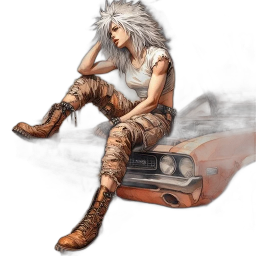 car, hair, weapon, concept art transparent PNG cut-out