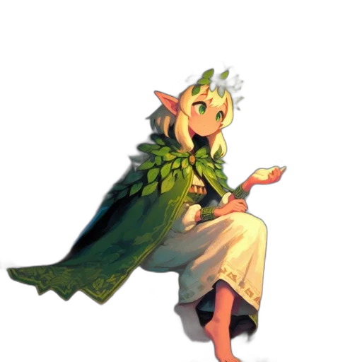 dress, staff, crown, dragon transparent PNG cut-out