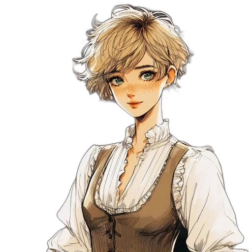 staff, dress, face, fantasy art transparent PNG cut-out