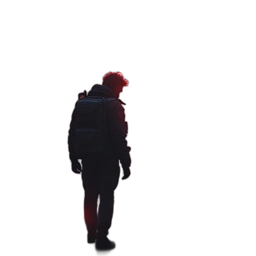 jacket, staff, creature, robot transparent PNG cut-out