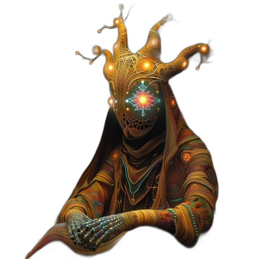 mask, staff, creature, crown transparent PNG cut-out