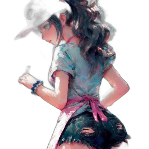 dress, staff, weapon, hat transparent PNG cut-out