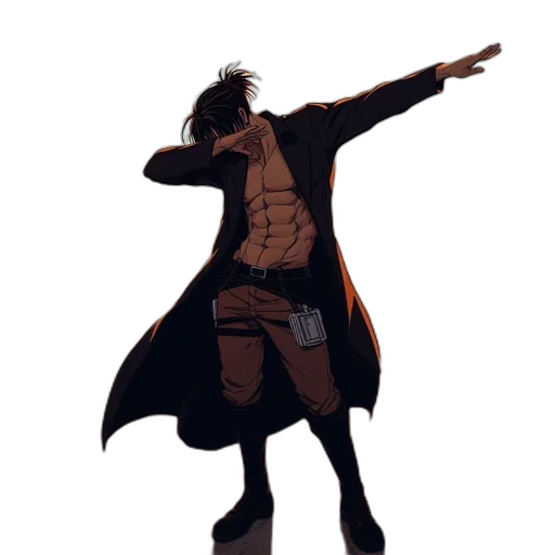 jacket, staff, concept art, anime transparent PNG cut-out