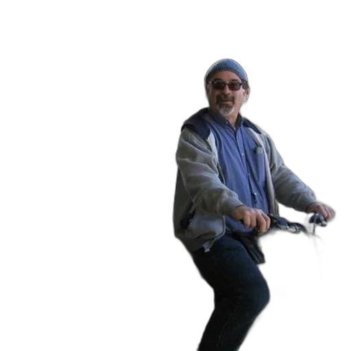 jacket, man, bicycle, front transparent PNG cut-out