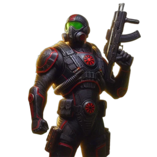 robot, weapon, concept art, 3d render transparent PNG cut-out