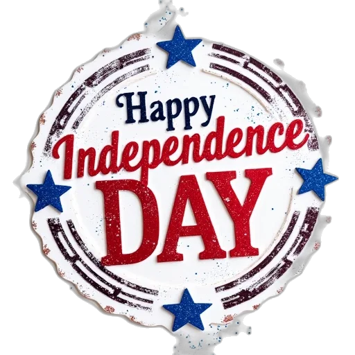 red, white, blue, happy transparent PNG cut-out