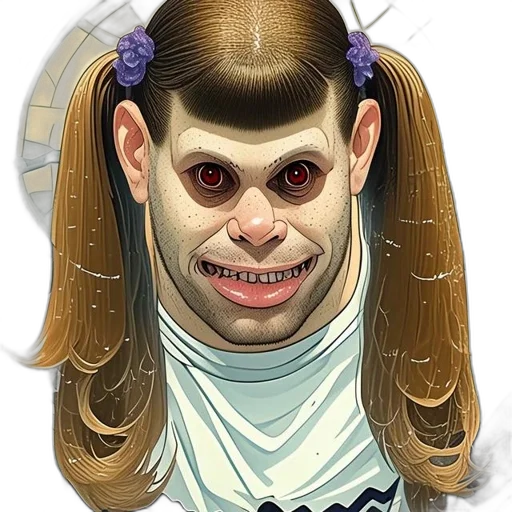 hair, face, creature, crown transparent PNG cut-out