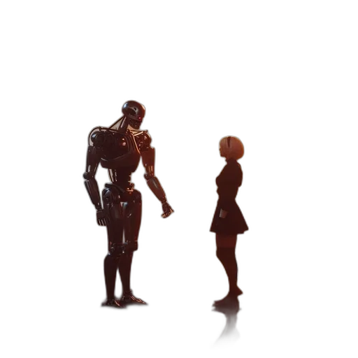 robot, dress, creature, weapon transparent PNG cut-out