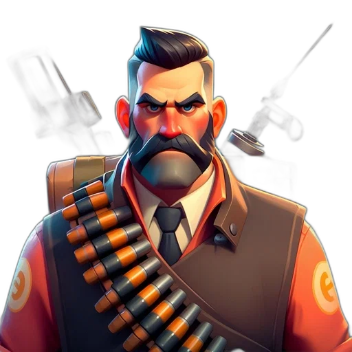 weapon, staff, face, jacket transparent PNG cut-out
