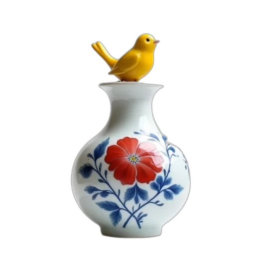 bottle, flower, 3d render, photorealistic transparent PNG cut-out