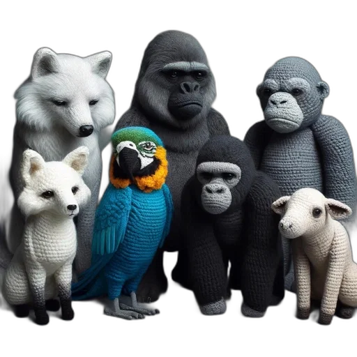 animal, concept art, 3d render, monochrome transparent PNG cut-out