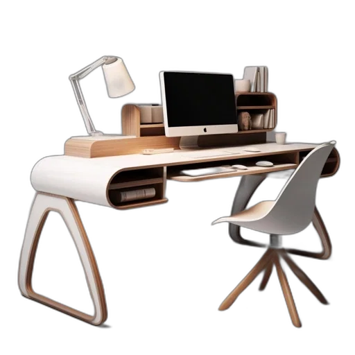 furniture, 3d render, concept art, earth tones transparent PNG cut-out