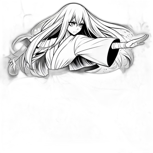 sword, mask, hair, dragon transparent PNG cut-out