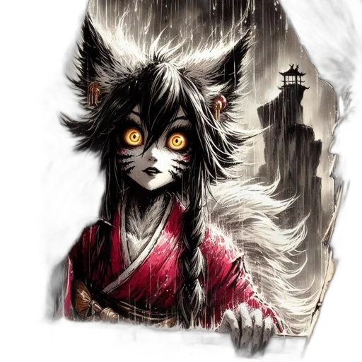 fantasy art, concept art, watercolor, anime transparent PNG cut-out