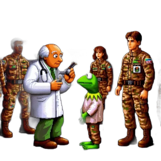 staff, robot, weapon, jacket transparent PNG cut-out