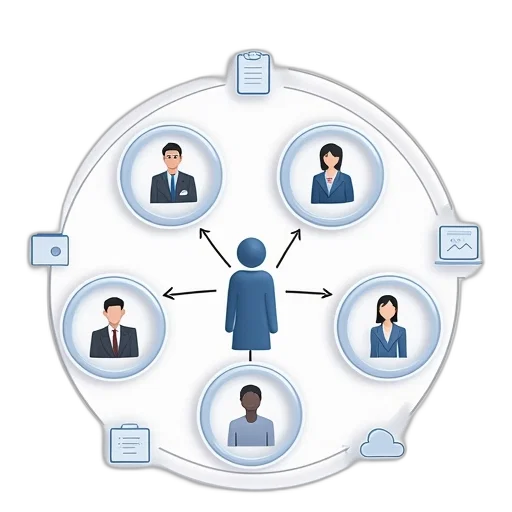 staff, crm, diagram, customer transparent PNG cut-out