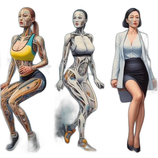 concept art, comic book art, fantasy art, cyberpunk transparent PNG cut-out