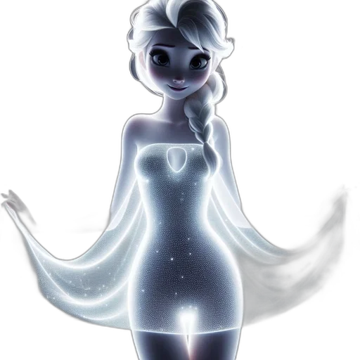 dress, robot, creature, staff transparent PNG cut-out