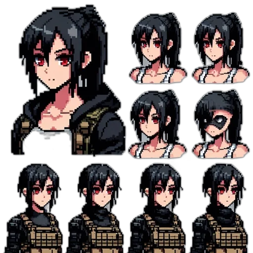 weapon, pixel art, cyberpunk, anime transparent PNG cut-out