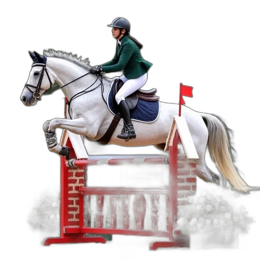 person, riding, horse, over transparent PNG cut-out