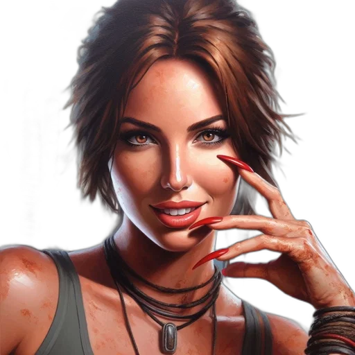 face, jewelry, photorealistic, comic book art transparent PNG cut-out