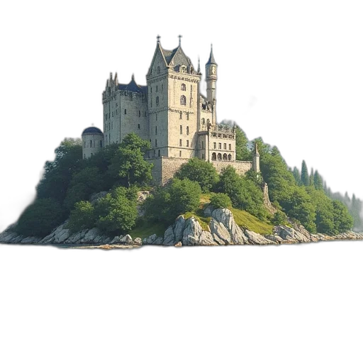 building, photorealistic, concept art, 3d render transparent PNG cut-out