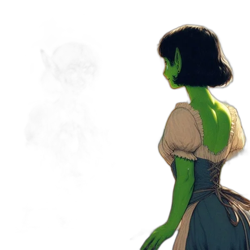 dress, concept art, comic book art, watercolor transparent PNG cut-out