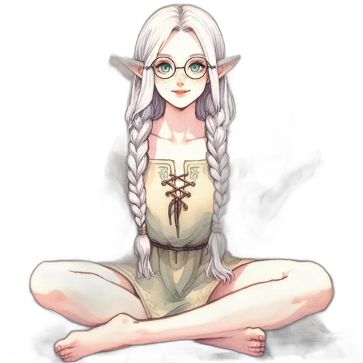 dress, staff, dragon, fantasy art transparent PNG cut-out