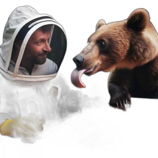 concept art, photorealistic, outer space, beekeeper transparent PNG cut-out