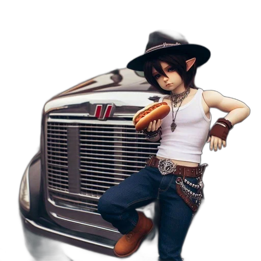 car, robot, hat, weapon transparent PNG cut-out