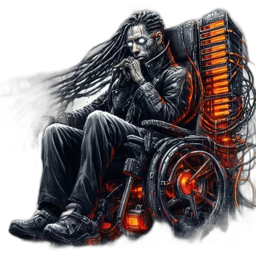 robot, cyberpunk, concept art, comic book art transparent PNG cut-out